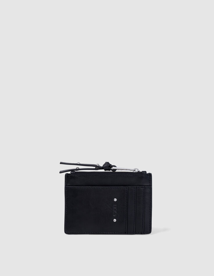 Porte-cartes 1440 Banker noir cuir matelassé chevron Femme-2
