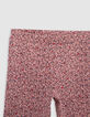 Rosa Leggings mit Blumendruck für Mädchen-3