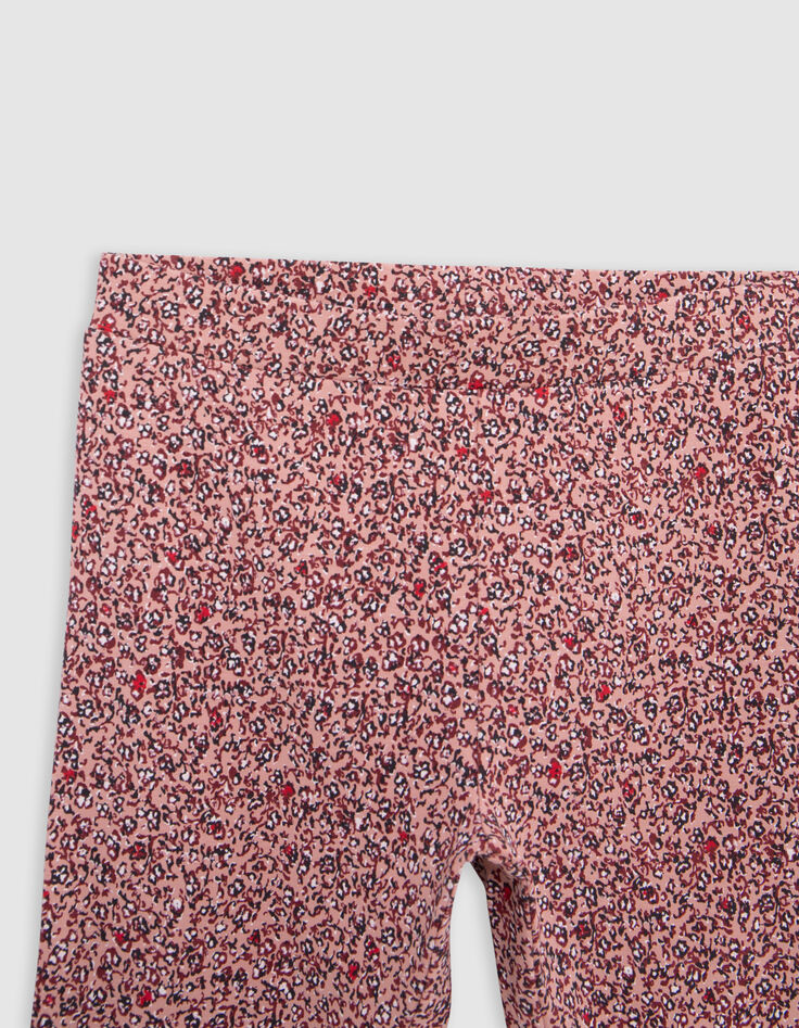 Rosa Leggings mit Blumendruck für Mädchen-3