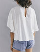 Ecru loose top inzet kant en fronsels dames-3