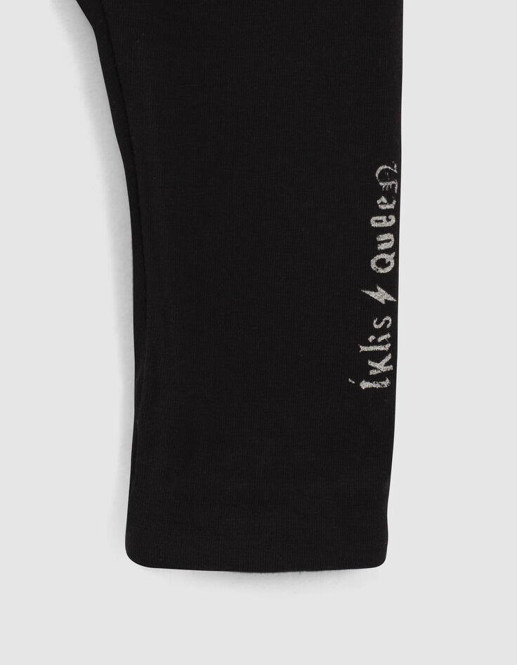 Leggings réversible noir et fleurs de lys bébé fille-6