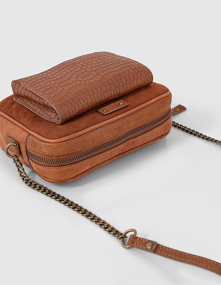 The Lover women’s mahogany python motif boxy bag-5