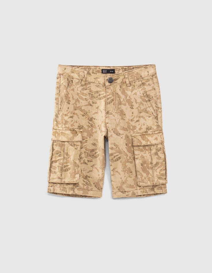 Bermudas battle lino camuflaje hojas niño -1