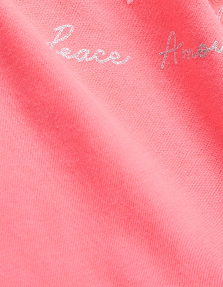 Girls’ 2-in-1 neon-pink T-shirt and white vest top-7