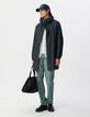 Parka marine nylon gomme à capuche Homme-1