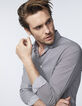 Men’s ecru skull print SLIM shirt-1