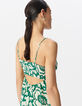 Robe longue verte imprimé maxi tropical Femme-5