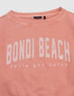 Sweat orange cropped message pailleté fille-4