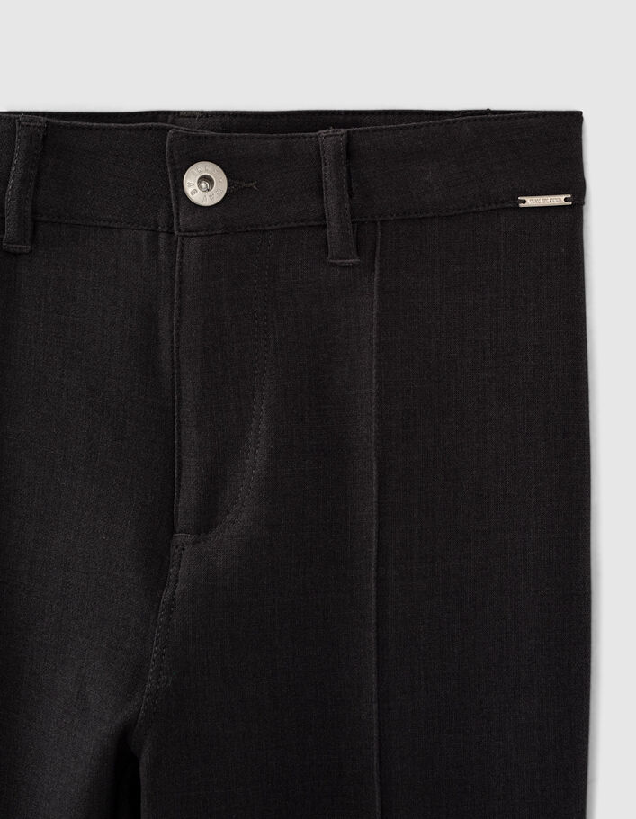 Pantalon flare gris chiné anthracite fille-3