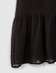Robe noire fluide en plumetis fille-6
