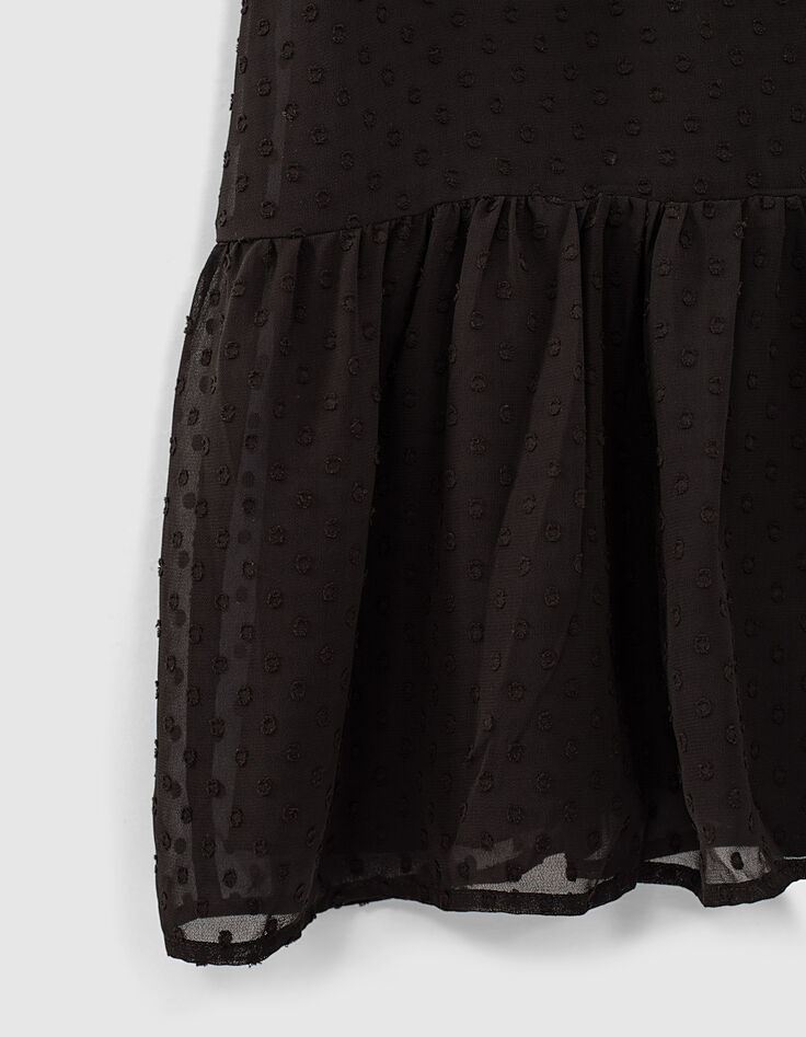 Robe noire fluide en plumetis fille-6