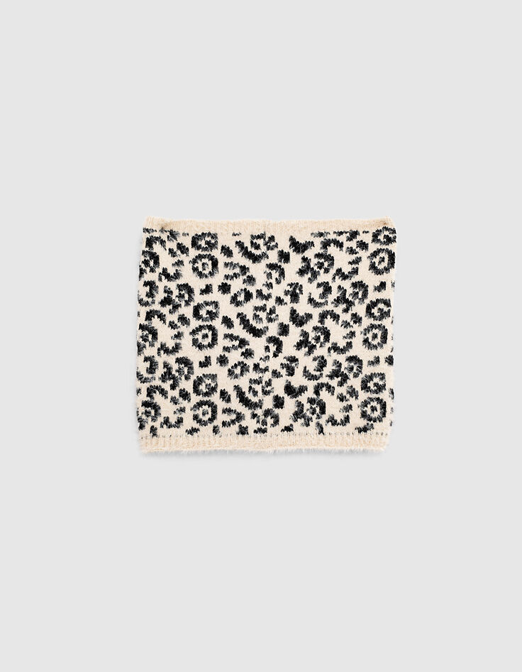 Cuello beige punto fantasía forrado niña-3