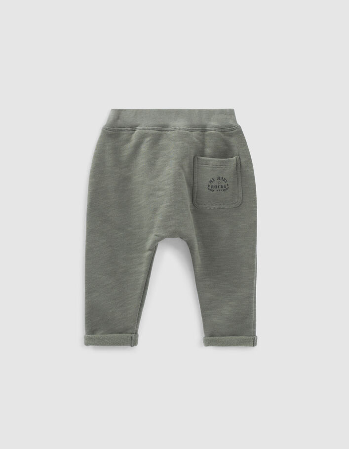Baby’s light khaki organic sweatshirt fabric trousers - IKKS