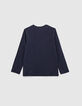 Boys’ navy T-shirt with skeleton-pirate and roses image-4