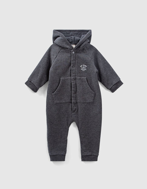 Combinaison grise à capuche-lunettes molleton bio bébé - IKKS