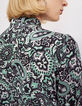 Grüne, lange Damenviskosebluse mit Paisleyprint-5