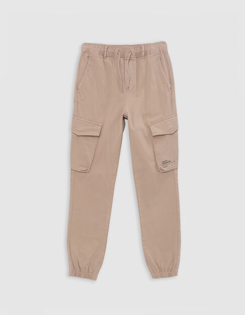 Beige JOGGER-Hose für Jungen mit elastischem Bund - IKKS