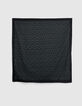 Foulard carr&eacute; noir imprim&eacute; l&eacute;opard vert fille-2