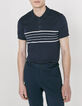 Herren-Poloshirt, Marineblau, weiß gestreift, Matrosenlook-1