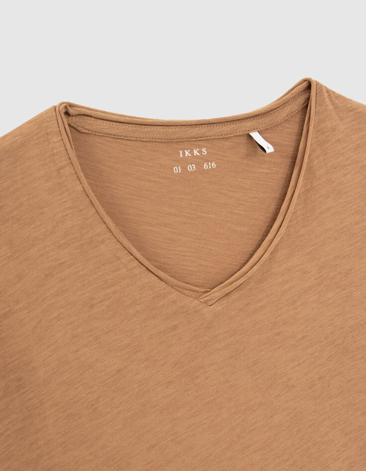 Men&rsquo;s cappuccino Essential V-neck t-shirt-5