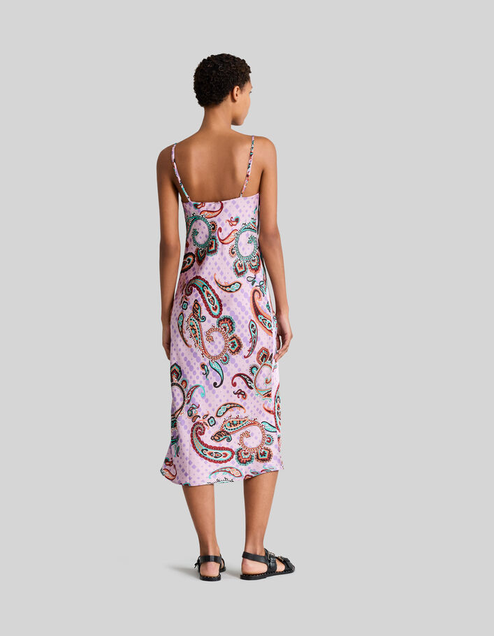 Cremeweißes Recycling-Damenkleid mit Maxi-Paisleyprint - IKKS