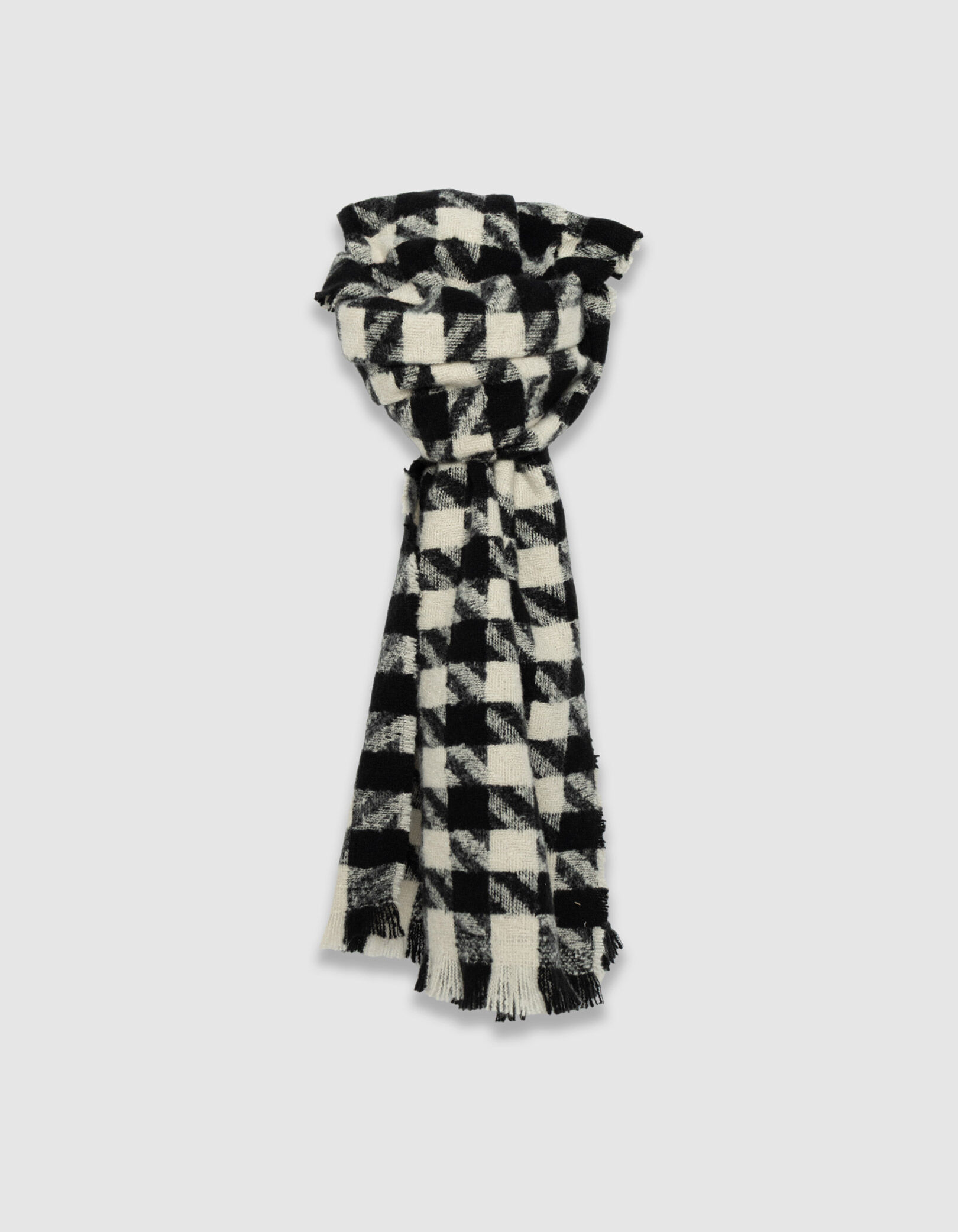 Women's black houndstooth scarf IKKS