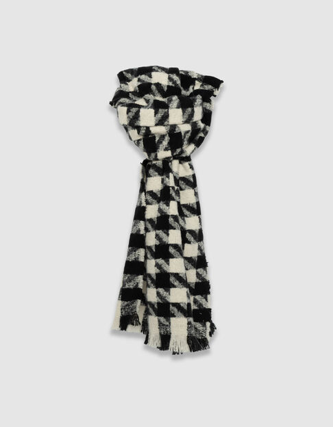Echarpe noire motif pied-de-poule Femme - IKKS