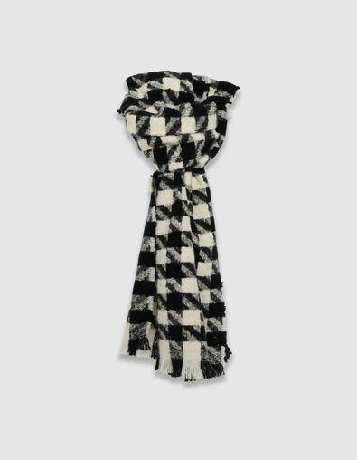 Echarpe noire motif pied-de-poule Femme - IKKS