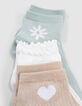 Chaussettes écrues, vert d'eau, dorées fille-2