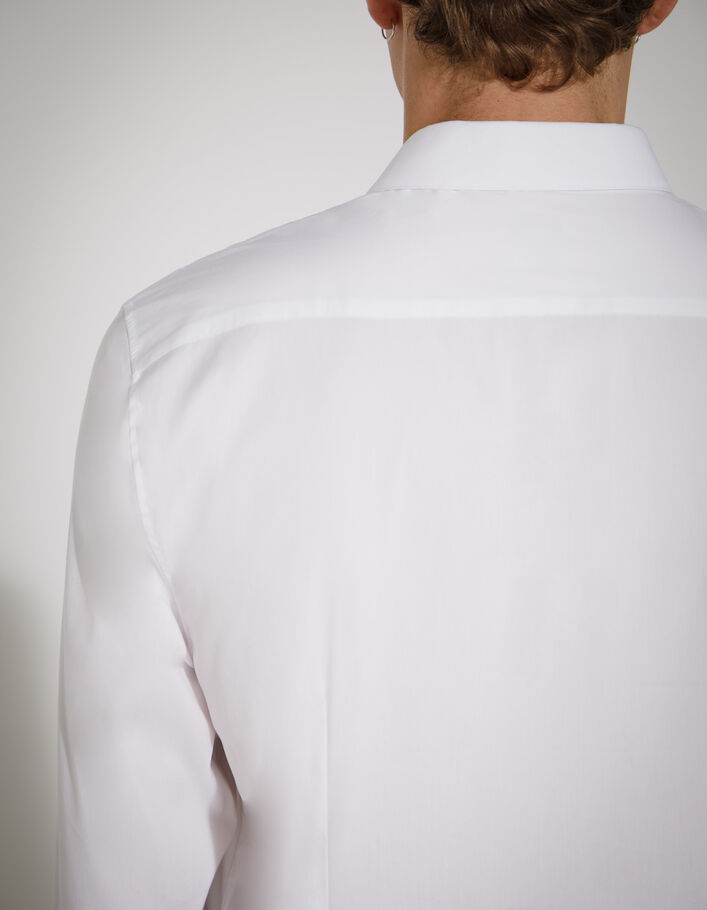 Camisa SLIM blanca con línea negra BasIKKS Hombre -3