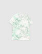T-shirt blanc manches tie and dye mint bio gar&ccedil;on-1