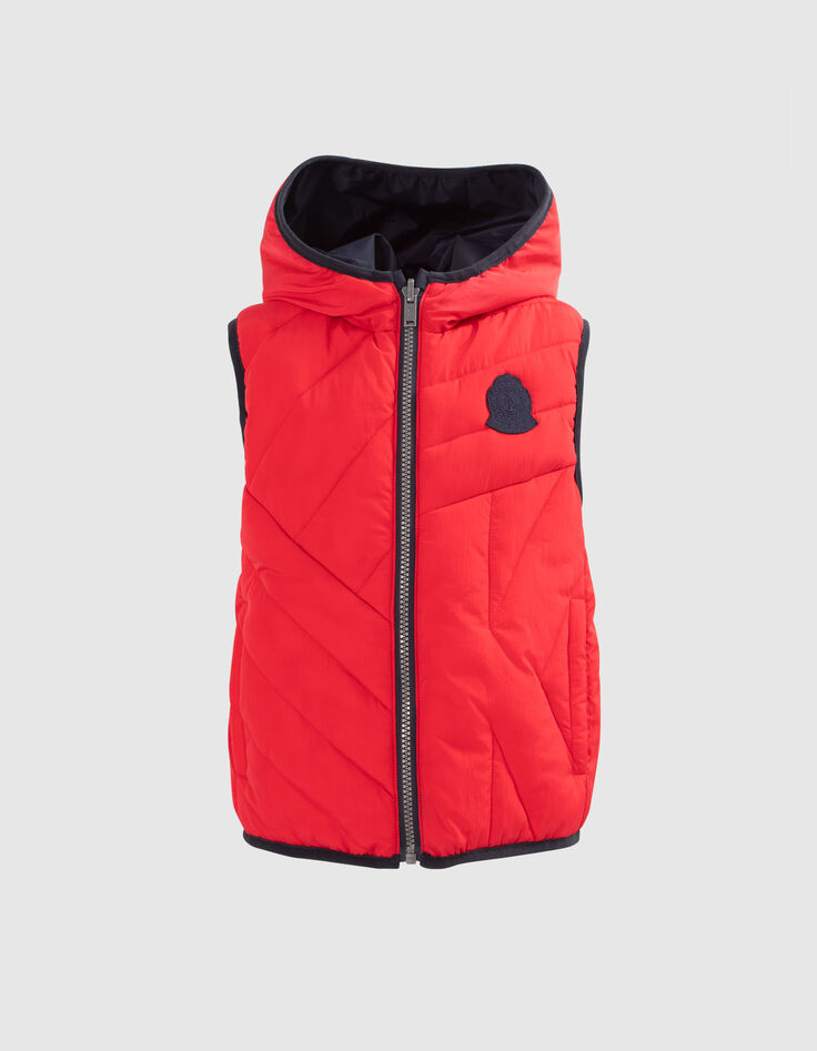 Ärmellose Jungen-Wendesteppweste Marineblau/Rot-2