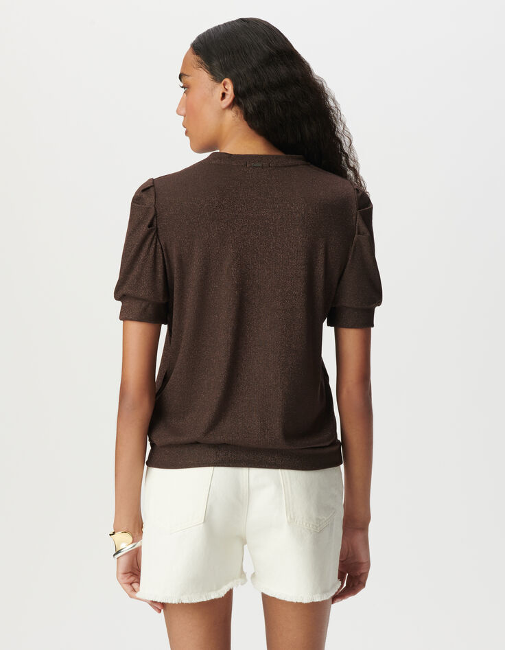 Camiseta marrón irisado punto acanalado irisado-3