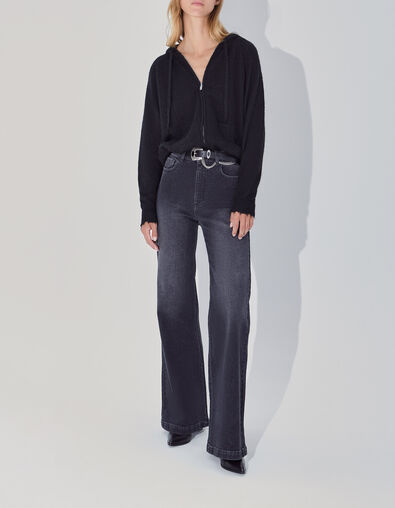 Pure Edition-cardigan zippé noir tricot Femme - IKKS