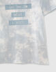 Blaues Tie-Dye-Jungen-T-Shirt mit Schriftzug -4