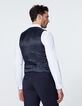 Men’s navy fine-stripe suit waistcoat-4