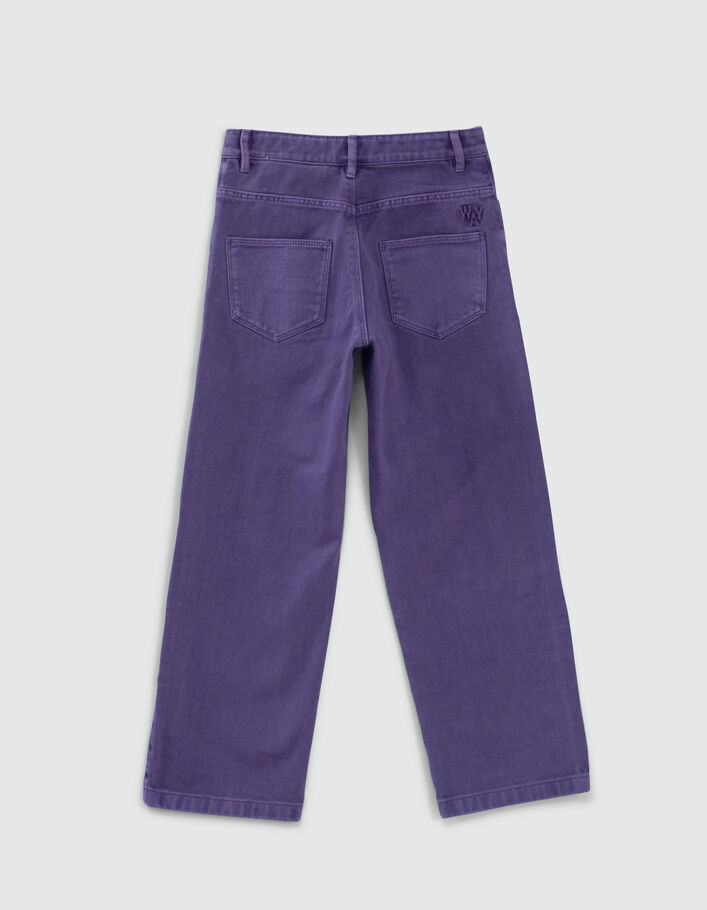 Girls’ purple upcycled WIDE LEG jeans-4
