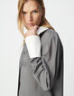 Women’s grey striped shirt with white cuffs and collar-5 Women’s grey striped shirt with white cuffs and collar-5