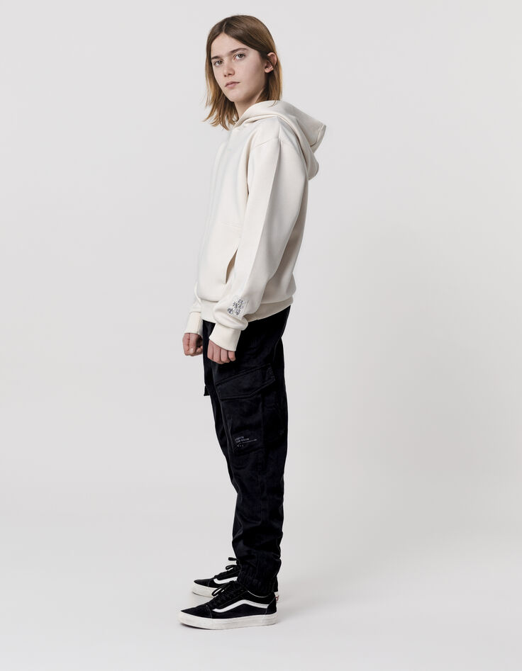 Zwarte JOGGER-broek met elastische tailleband voor jongens-3