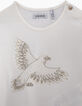 Gebroken wit T-shirt vogel biokatoen babymeisjes-2