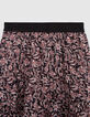 Zwart barok rokje met bloemenprint voor meisjes-2