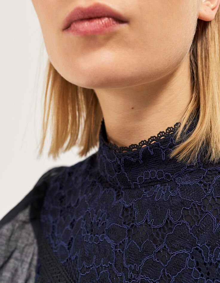 Women's navy blue lace dress-5