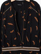 Combishort noir à imprimé plumes camel fille-4