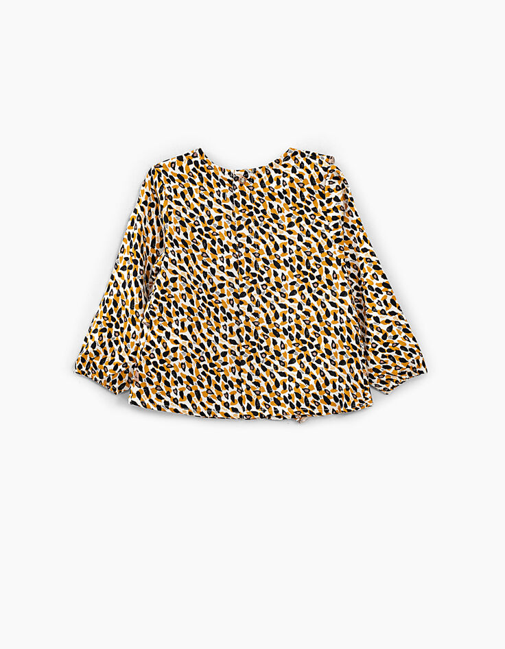 Blouse blanc cassé imprimé léopard bébé fille-3