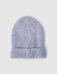 Girls’ medium grey marl rib knit beanie-3