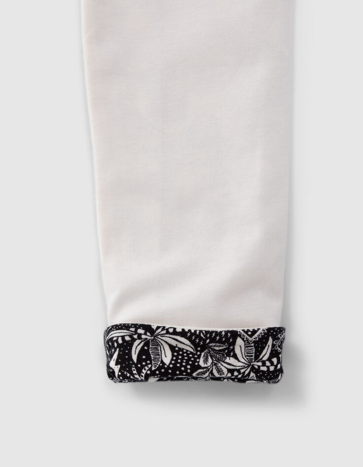 Girls&rsquo; black rock jungle/ecru reversible leggings-8