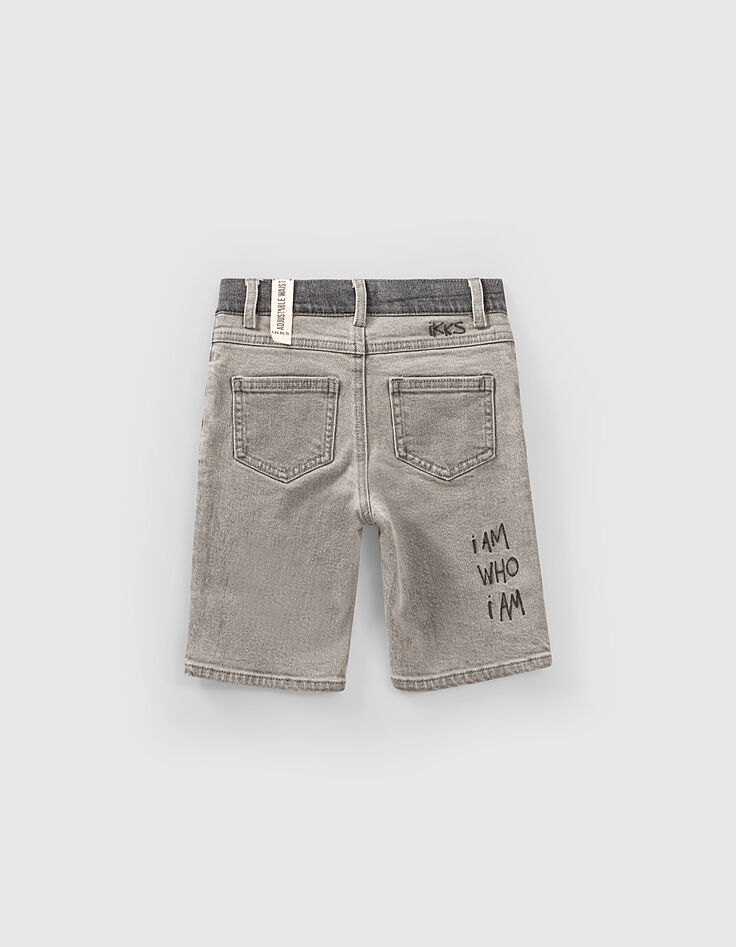 Jeansbermuda bleach grey biokatoen geborduurd jongens -4 Jeansbermuda bleach grey biokatoen geborduurd jongens -4