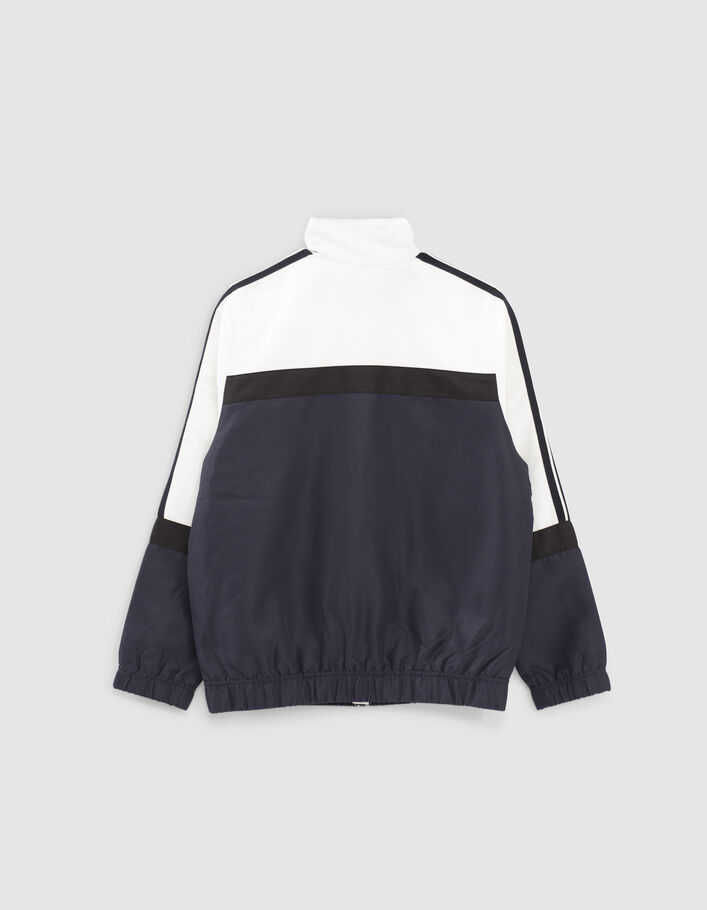 Boys’ navy, black, white nylon cardigan-5