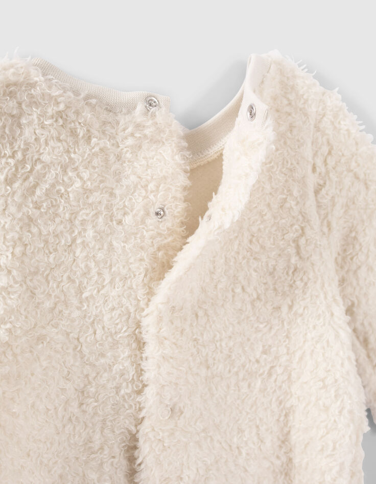 Ecru jurk Sherpa logo geborduurd babymeisjes-6