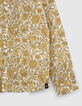 Camisa amarilla de niño con estampado de flores barrocas-4